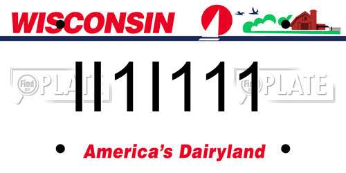 II1I111 Wisconsin License Plate