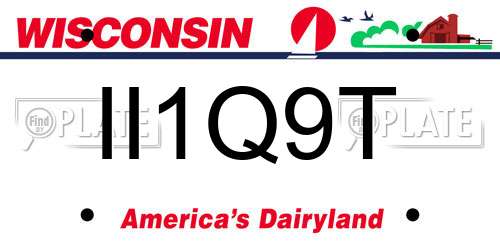 II1Q9T Wisconsin License Plate