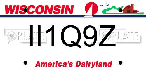 II1Q9Z Wisconsin License Plate