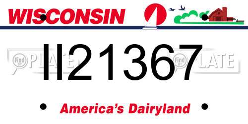 II21367 Wisconsin License Plate