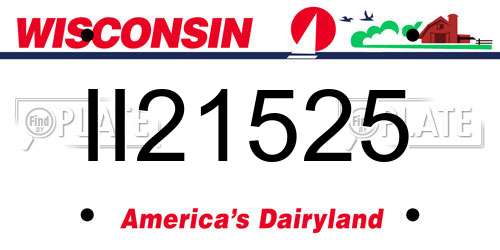 II21525 Wisconsin License Plate