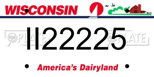 II22225 Wisconsin License Plate