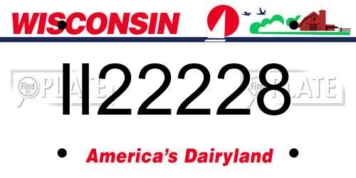 II22228 Wisconsin License Plate