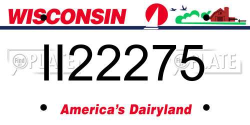 II22275 Wisconsin License Plate