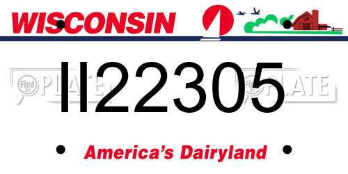 II22305 Wisconsin License Plate