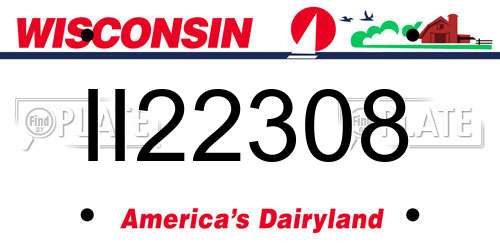 II22308 Wisconsin License Plate