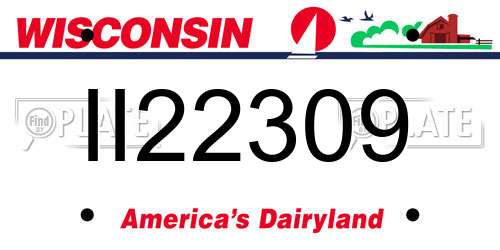 II22309 Wisconsin License Plate