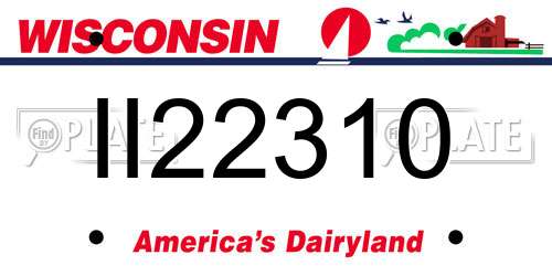 II22310 Wisconsin License Plate