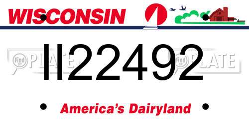 II22492 Wisconsin License Plate