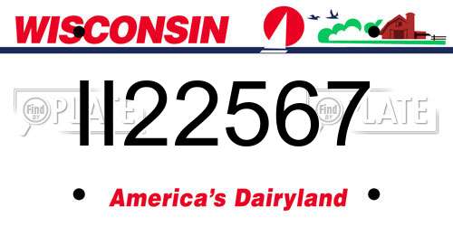 II22567 Wisconsin License Plate