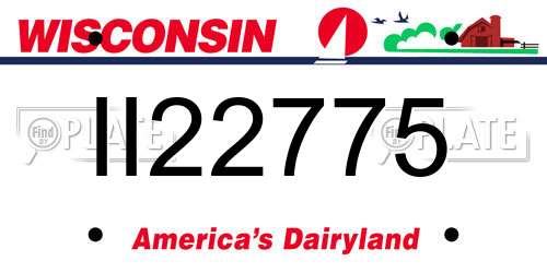II22775 Wisconsin License Plate