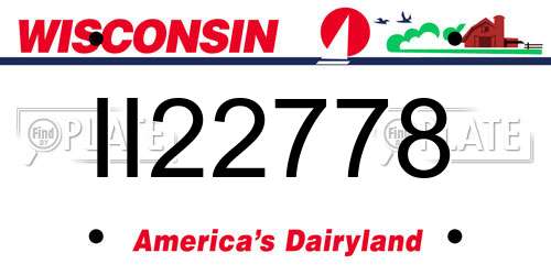 II22778 Wisconsin License Plate