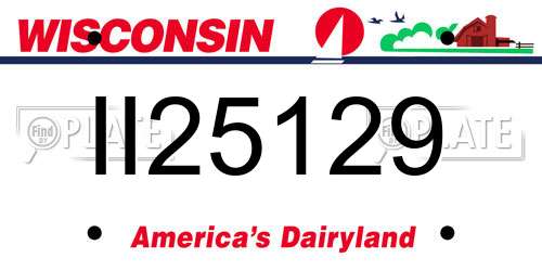 II25129 Wisconsin License Plate