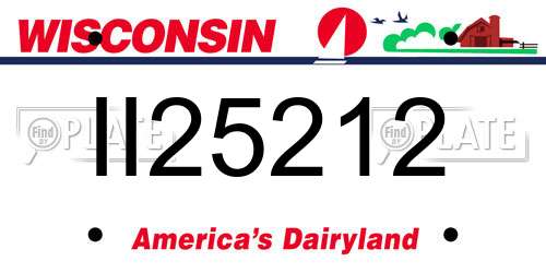 II25212 Wisconsin License Plate
