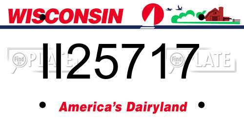 II25717 Wisconsin License Plate