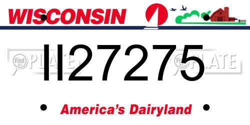 II27275 Wisconsin License Plate