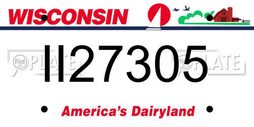 II27305 Wisconsin License Plate