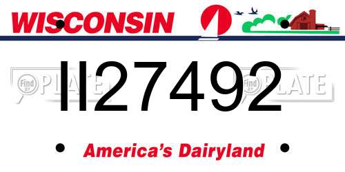 II27492 Wisconsin License Plate
