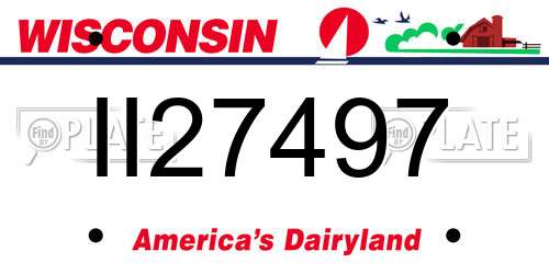 II27497 Wisconsin License Plate