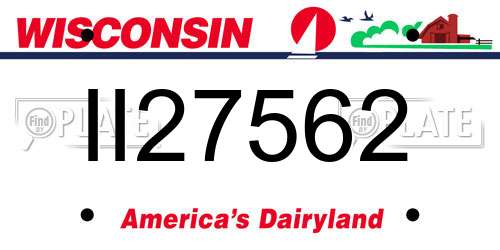 II27562 Wisconsin License Plate