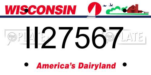 II27567 Wisconsin License Plate