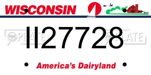 II27728 Wisconsin License Plate