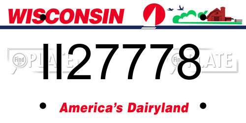 II27778 Wisconsin License Plate