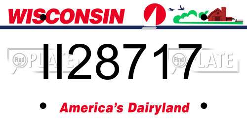 II28717 Wisconsin License Plate