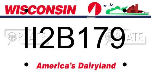 II2B179 Wisconsin License Plate