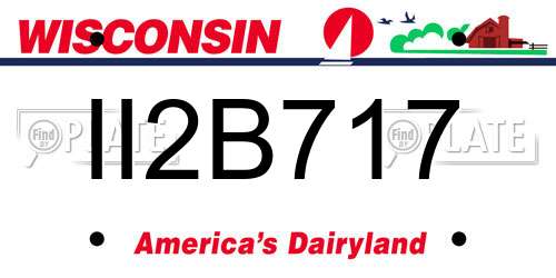 II2B717 Wisconsin License Plate