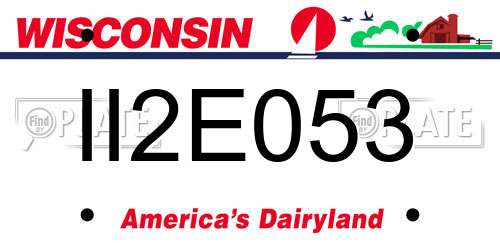 II2E053 Wisconsin License Plate