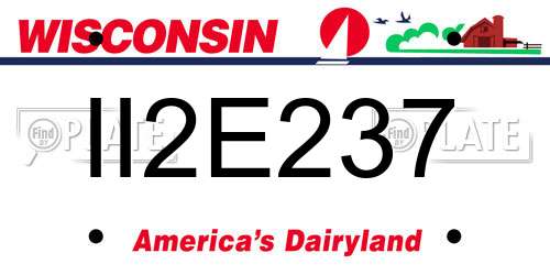 II2E237 Wisconsin License Plate