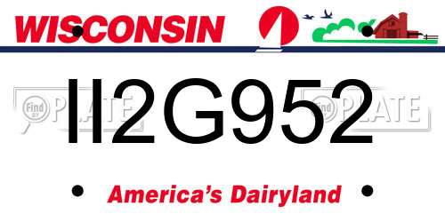 II2G952 Wisconsin License Plate