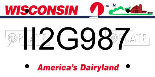 II2G987 Wisconsin License Plate