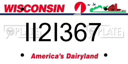II2I367 Wisconsin License Plate