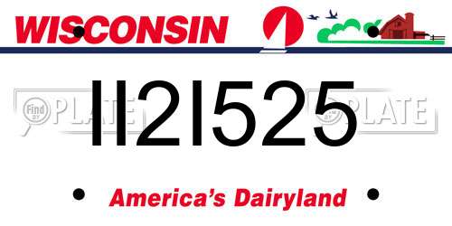 II2I525 Wisconsin License Plate