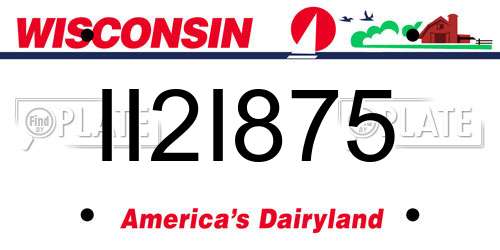 II2I875 Wisconsin License Plate