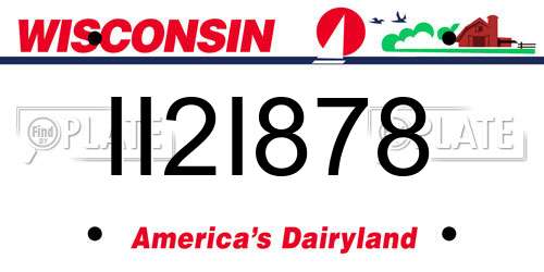 II2I878 Wisconsin License Plate