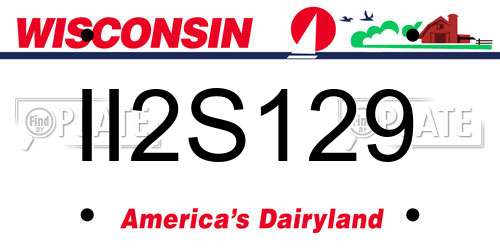 II2S129 Wisconsin License Plate