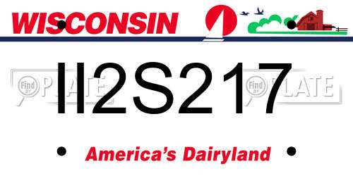 II2S217 Wisconsin License Plate