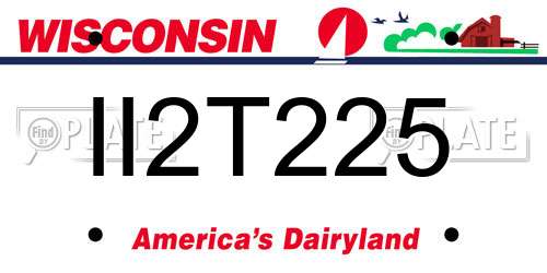 II2T225 Wisconsin License Plate