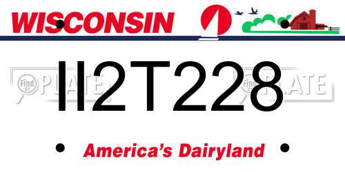 II2T228 Wisconsin License Plate