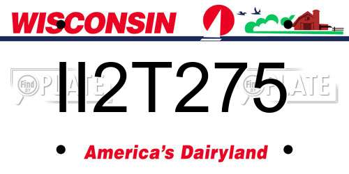 II2T275 Wisconsin License Plate