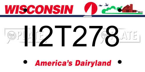 II2T278 Wisconsin License Plate