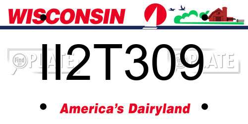 II2T309 Wisconsin License Plate