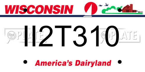 II2T310 Wisconsin License Plate