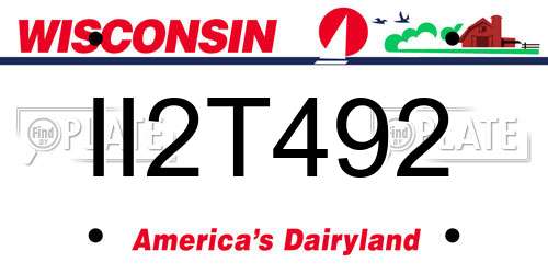 II2T492 Wisconsin License Plate