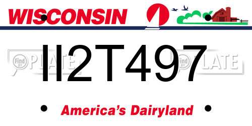 II2T497 Wisconsin License Plate
