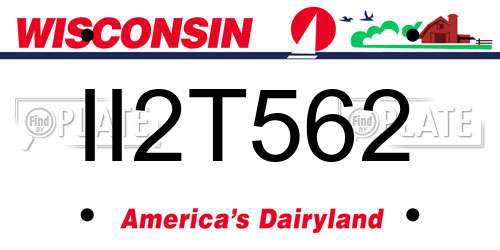 II2T562 Wisconsin License Plate