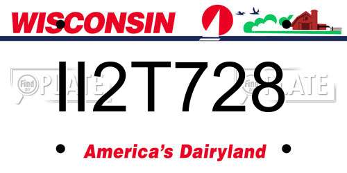 II2T728 Wisconsin License Plate
